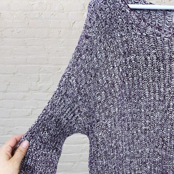 PINK Victoria's Secret XS Purple Marled Knit Oversized Cropped Sweater - Picture 6 of 15